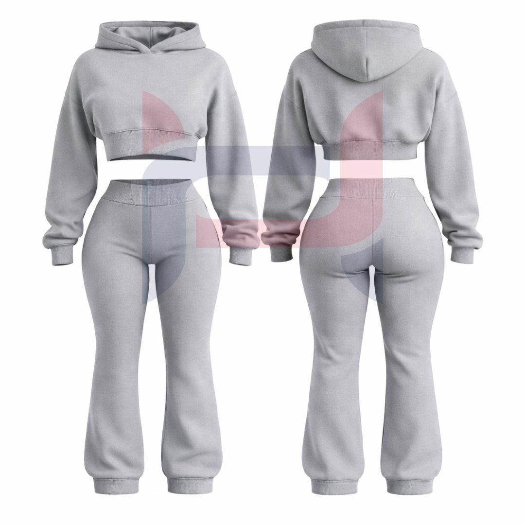 Cropped Hoodie & Flared Jogger Set