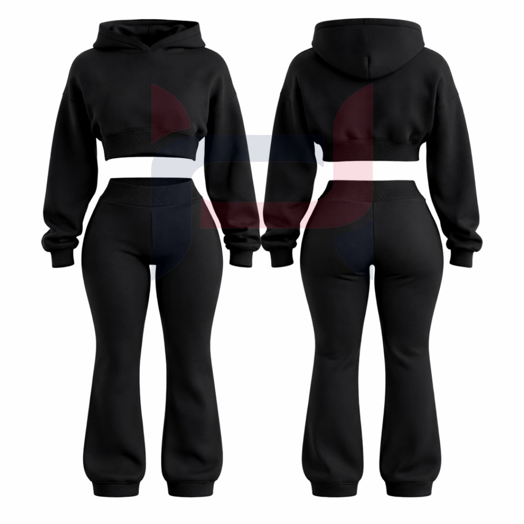 Cropped Hoodie & Flared Jogger Set