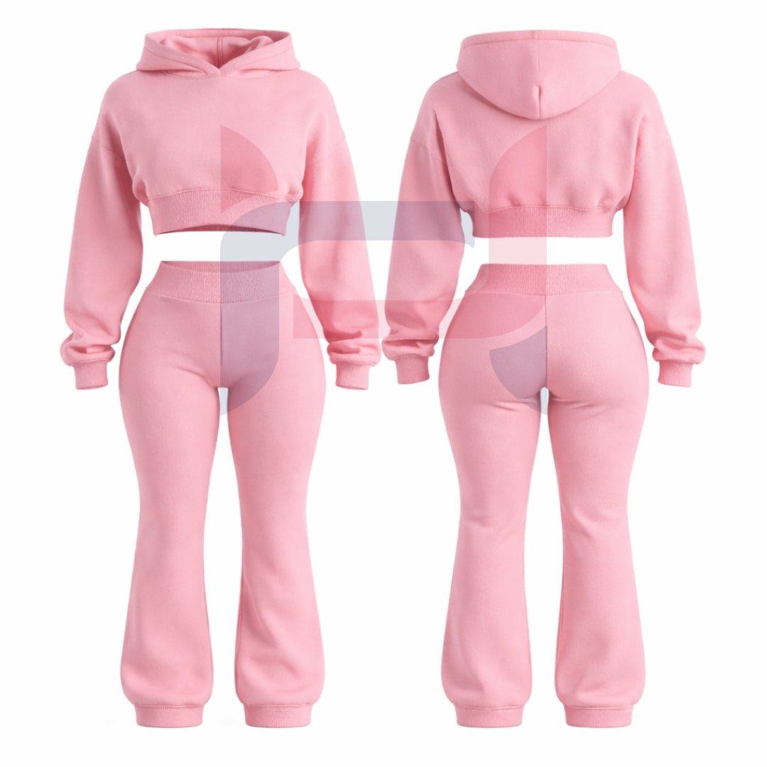 Cropped Hoodie & Flared Jogger Set
