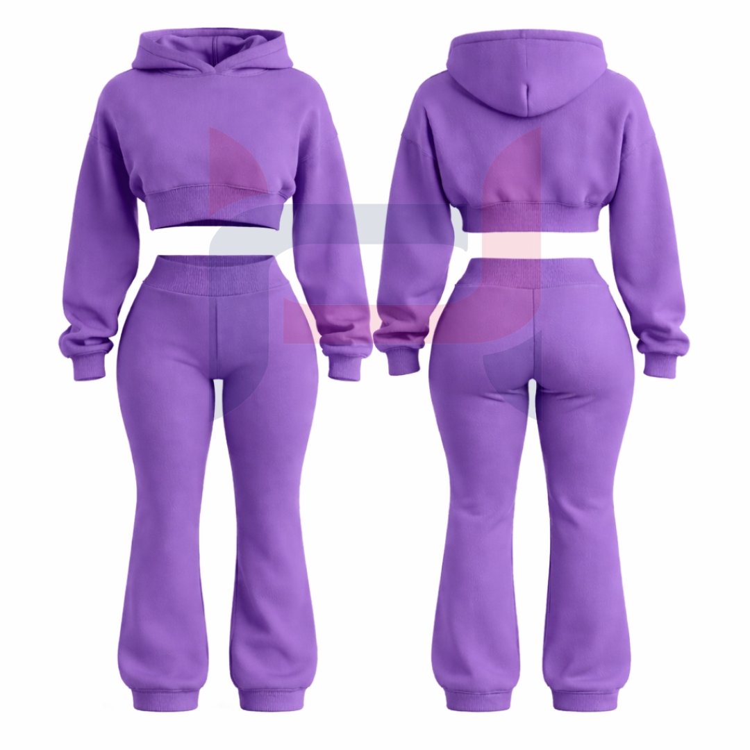 Cropped Hoodie & Flared Jogger Set